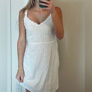 Cute white linen mini dress